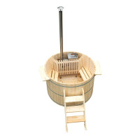 Ciubăr rotund din lemn natural ZENOR